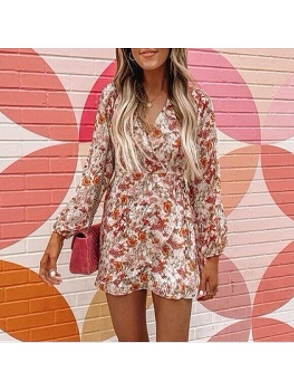 Forever 21 Floral Organza Babydoll Mini Dress Womens S Whimsical Graduation